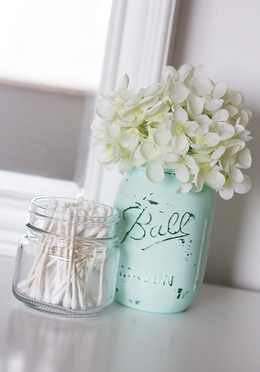 Shabby Chic DIY Painted Glass Jar