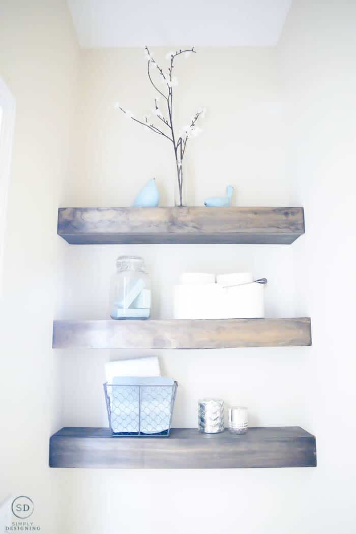 Sleek Brown Wooden Floating Shelves