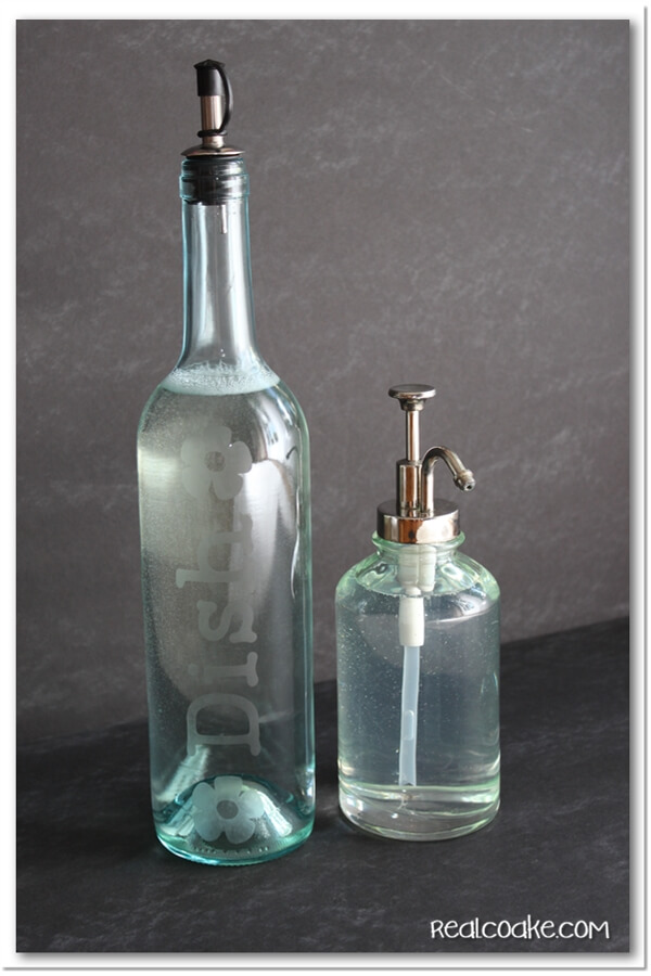 Darling Dish Soap Repurposed Wine Bottle