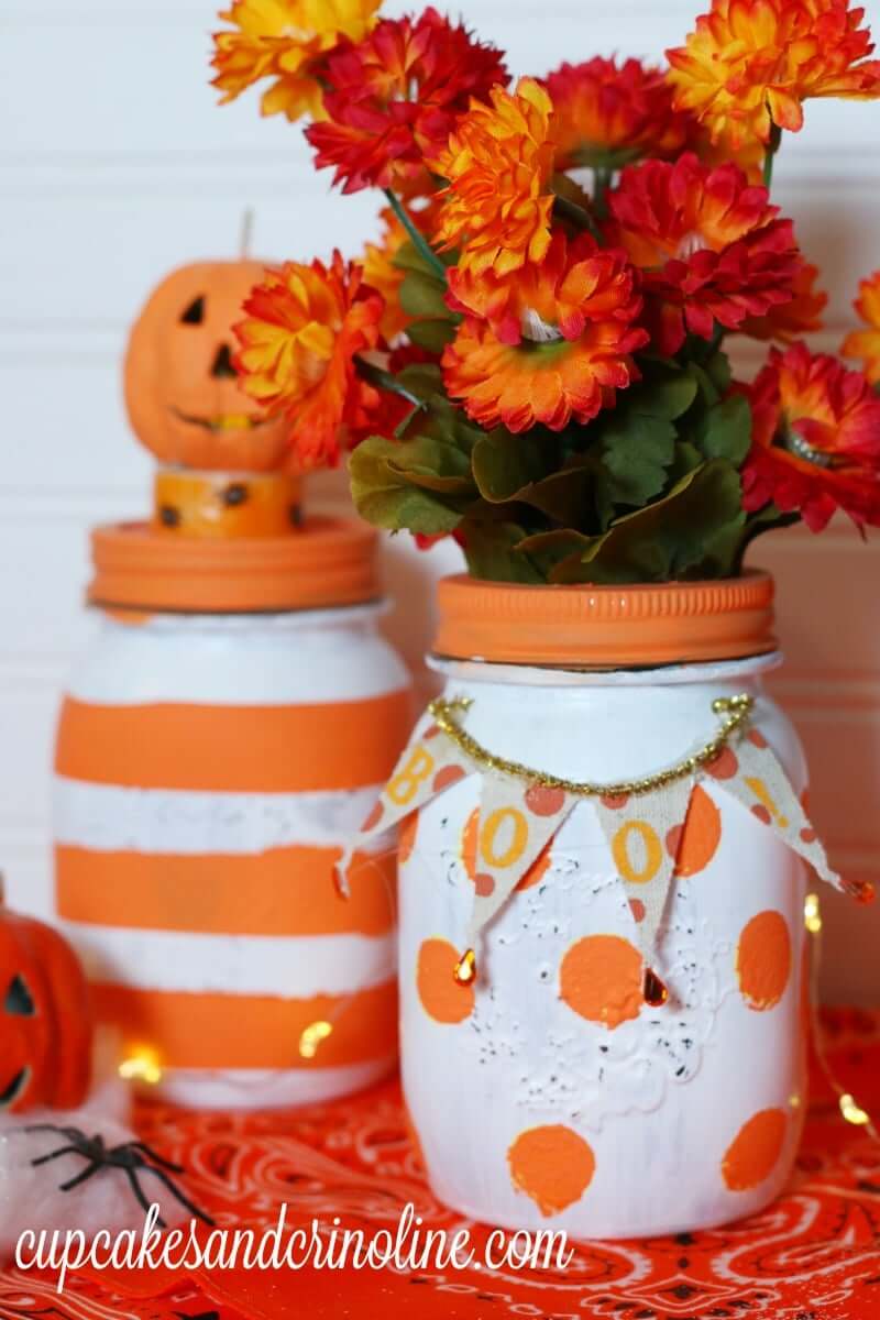 Painted Mason Jar Fall Decorations