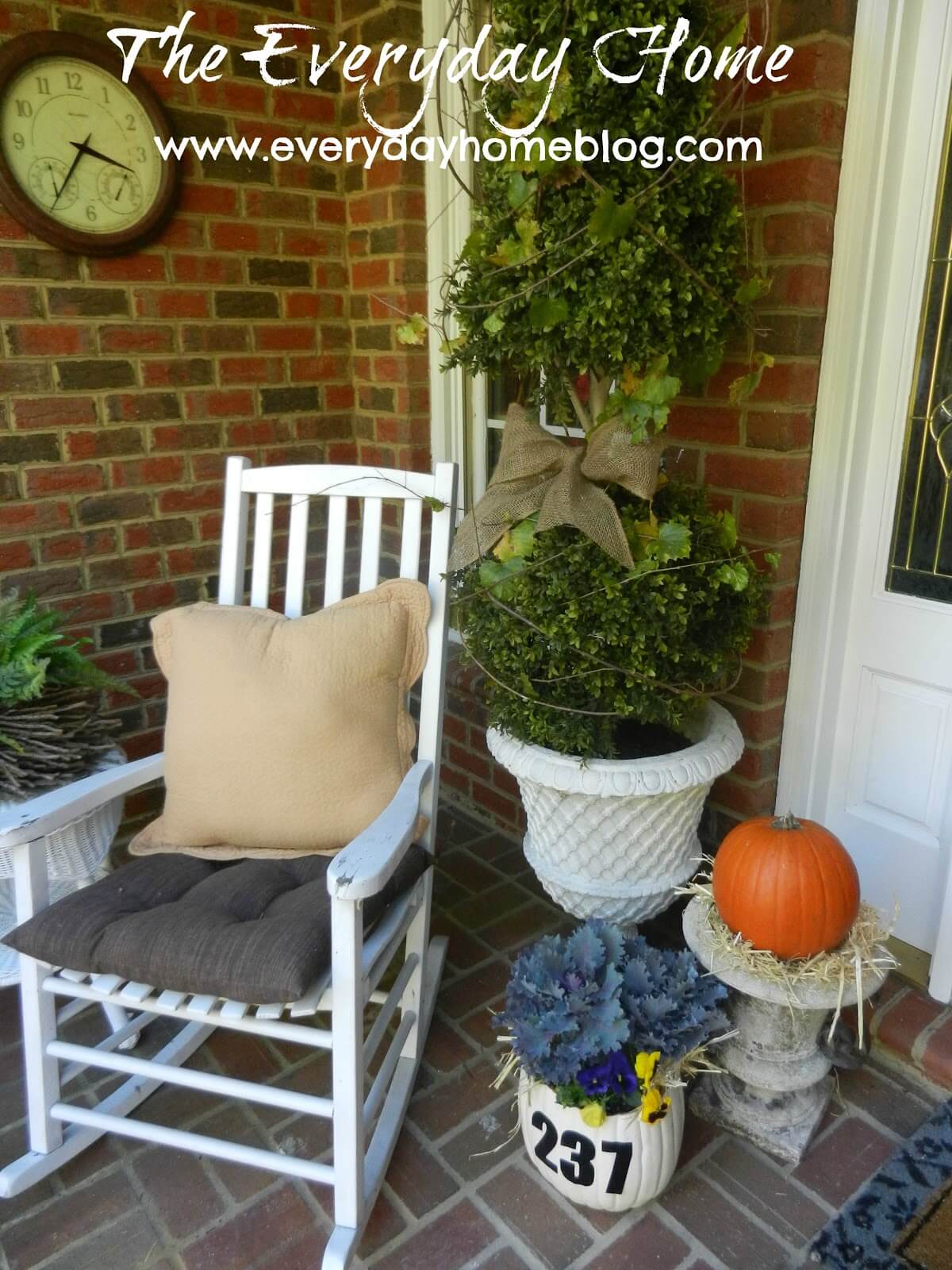 Pumpkin Planter and Address Sign Fall Decor