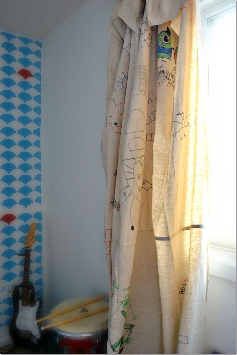 Kids No-Sew Drop Cloth Curtains