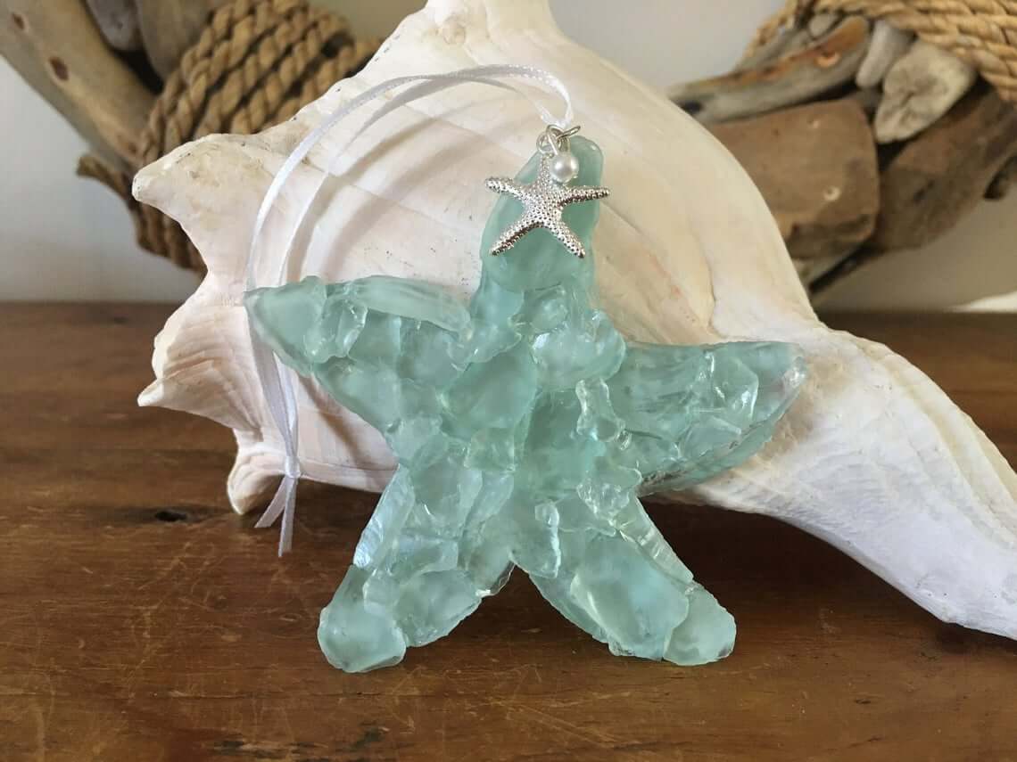 Textured Sea Glass Sea Star Ornament