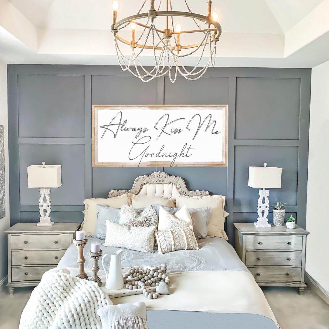 Always Kiss Me Goodnight Charming Modern Bedroom