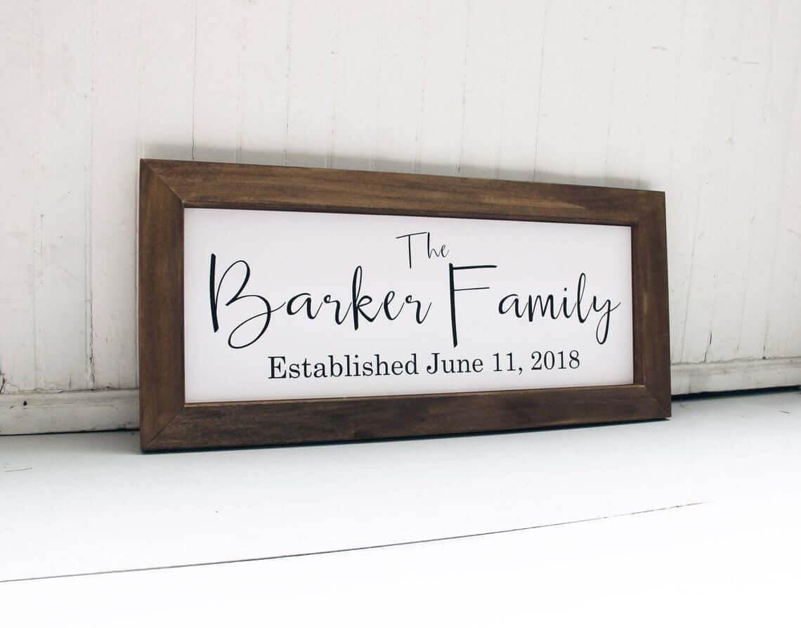 Commemorative Wedding Plaque with Wood Frame