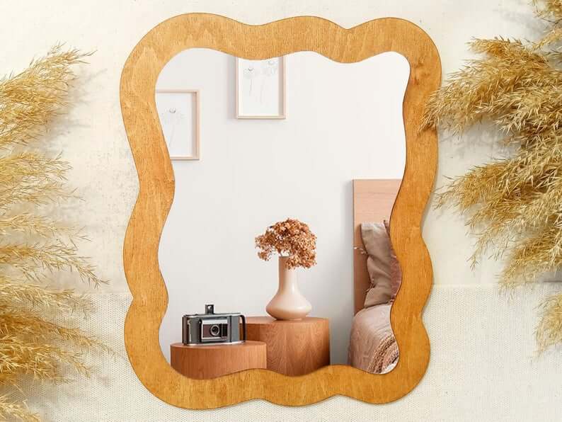 Wavy Asymmetrical Boho Wall Mirror