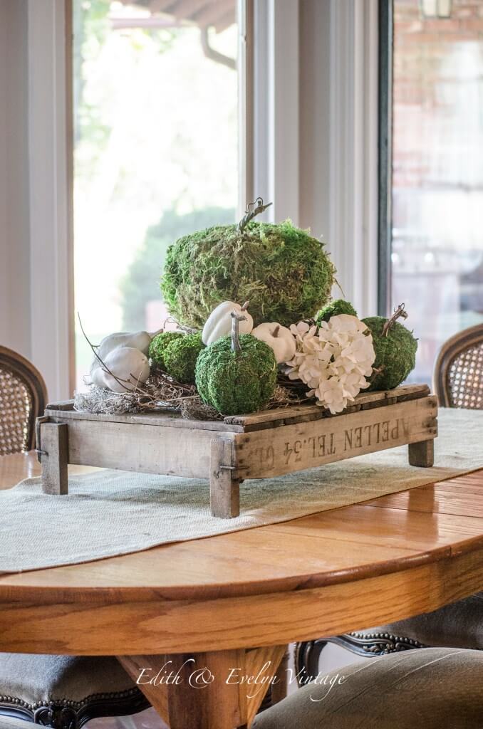 Mossy Pumpkin Farmhouse Centerpiece Display