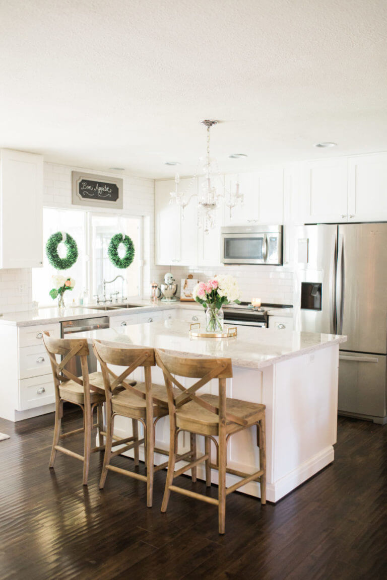 Stainless Steel Kitchen with Island and Seating