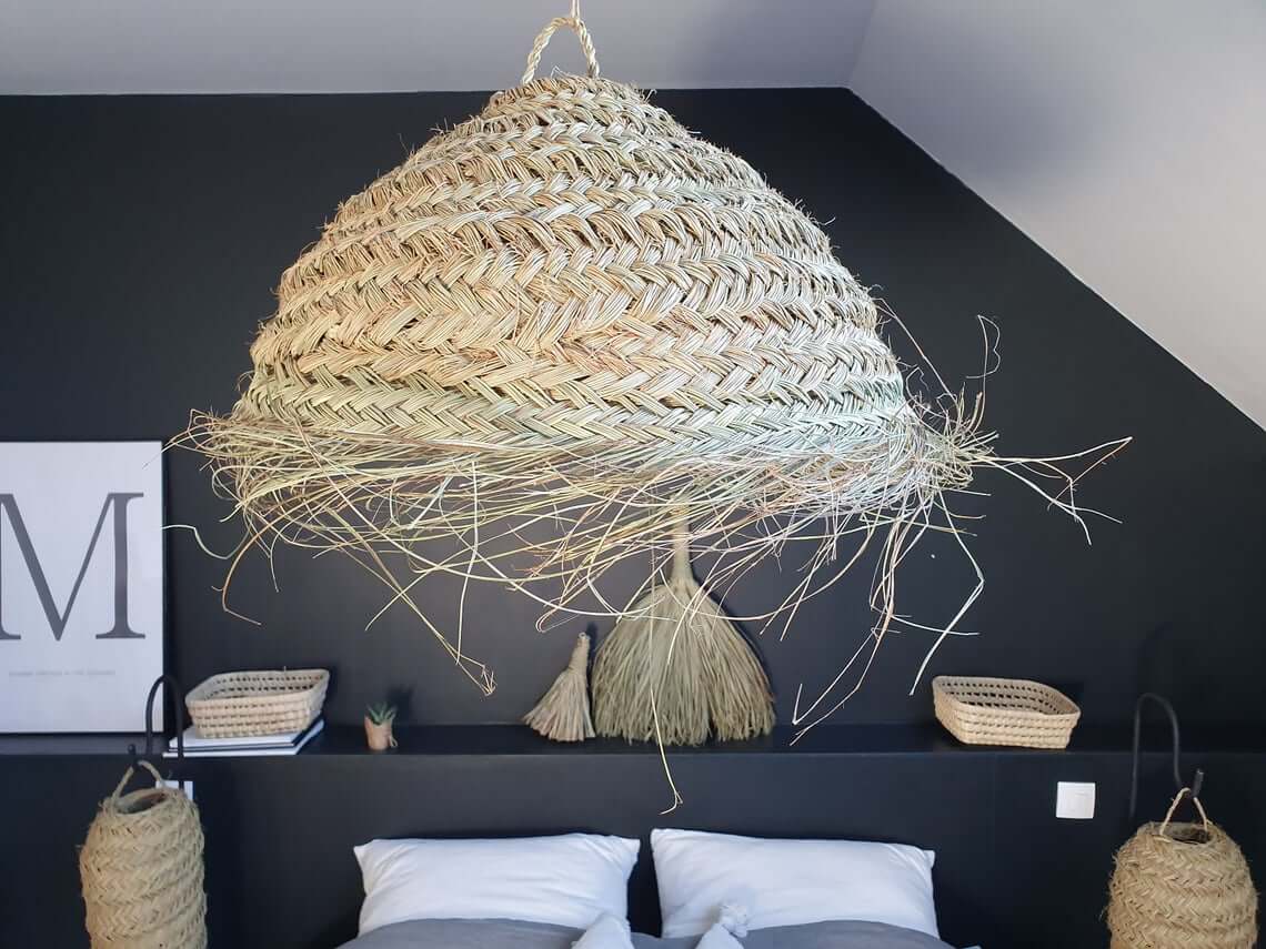 Wicker Rattan Straw Chandelier Lamp Shade