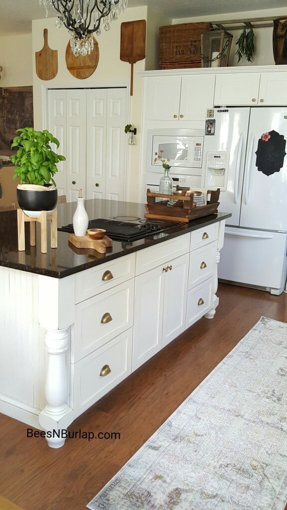 Nouveau Farmhouse Kitchen with Bureau-Style Island