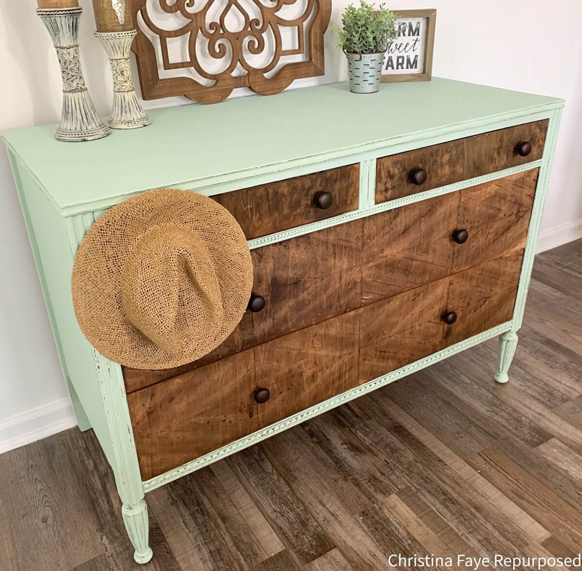 Cuban Attitude Mint and Wood Dresser