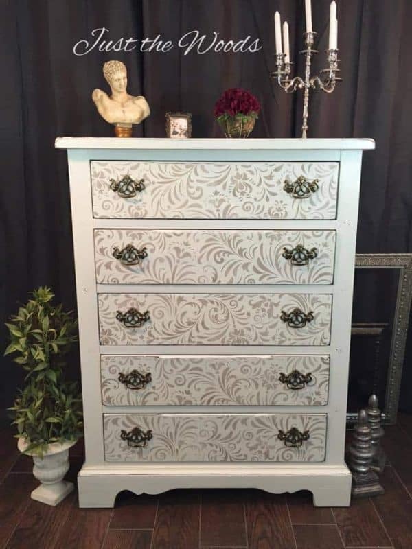 Shabby Chic Stenciled Dresser Renovation