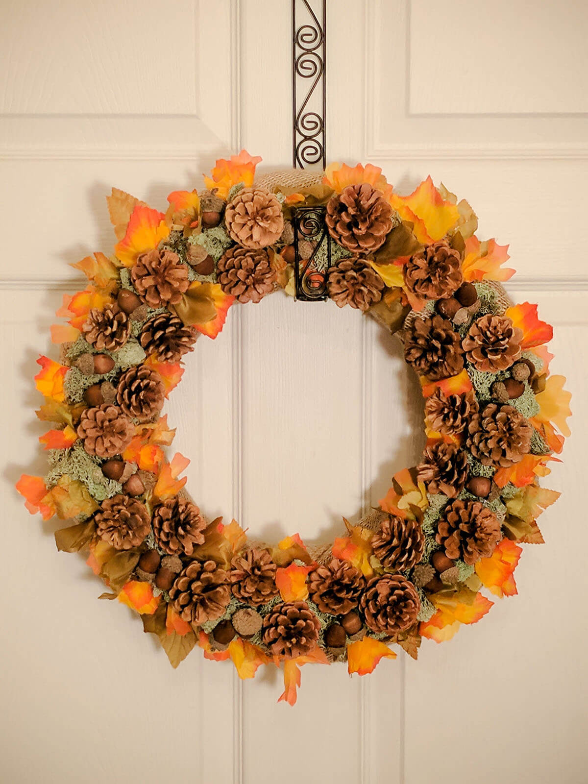 Pine Cones and Leaves Beautiful Wreath