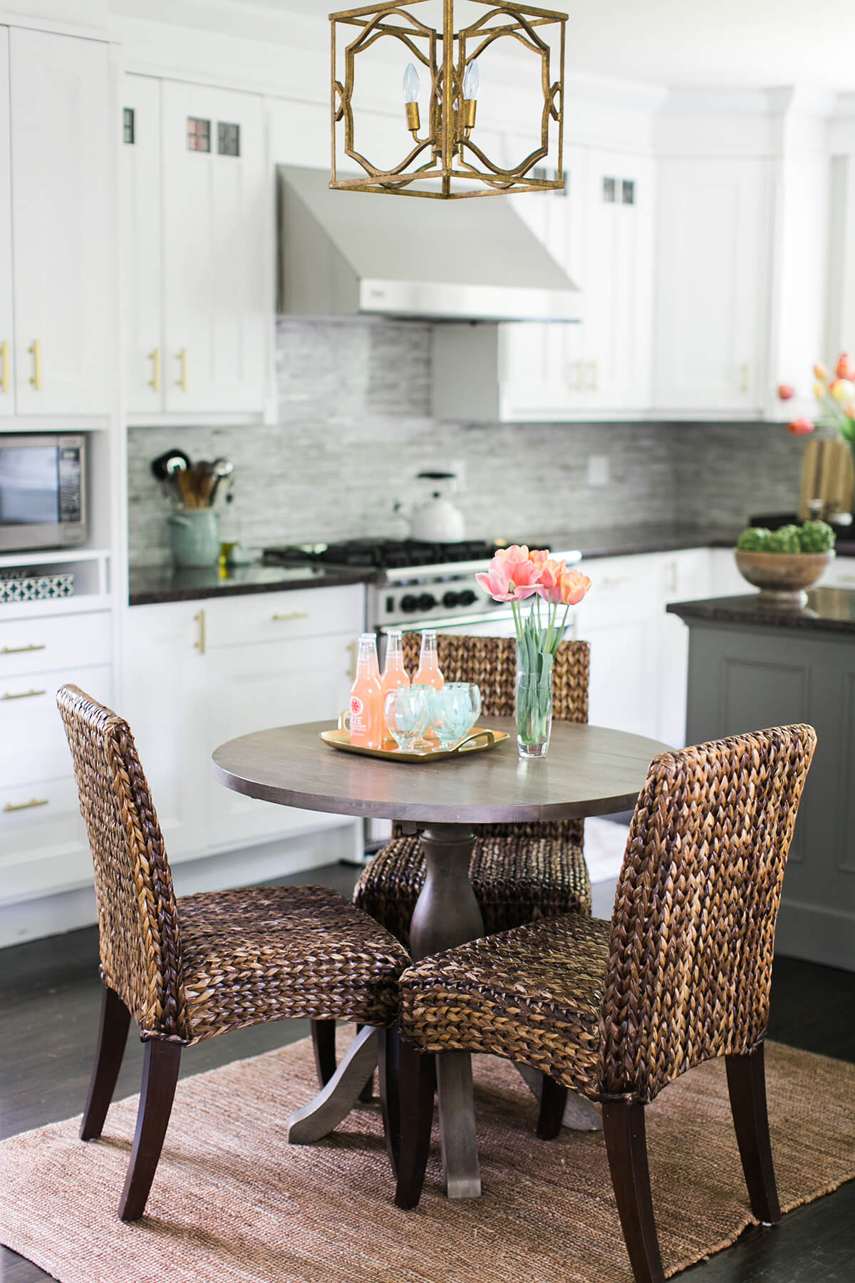 Cabana Kitchen Setting with Woven Seating