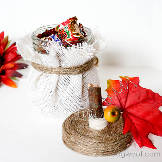 Pumpkin Themed Sweet Candy Delight Mason Jar