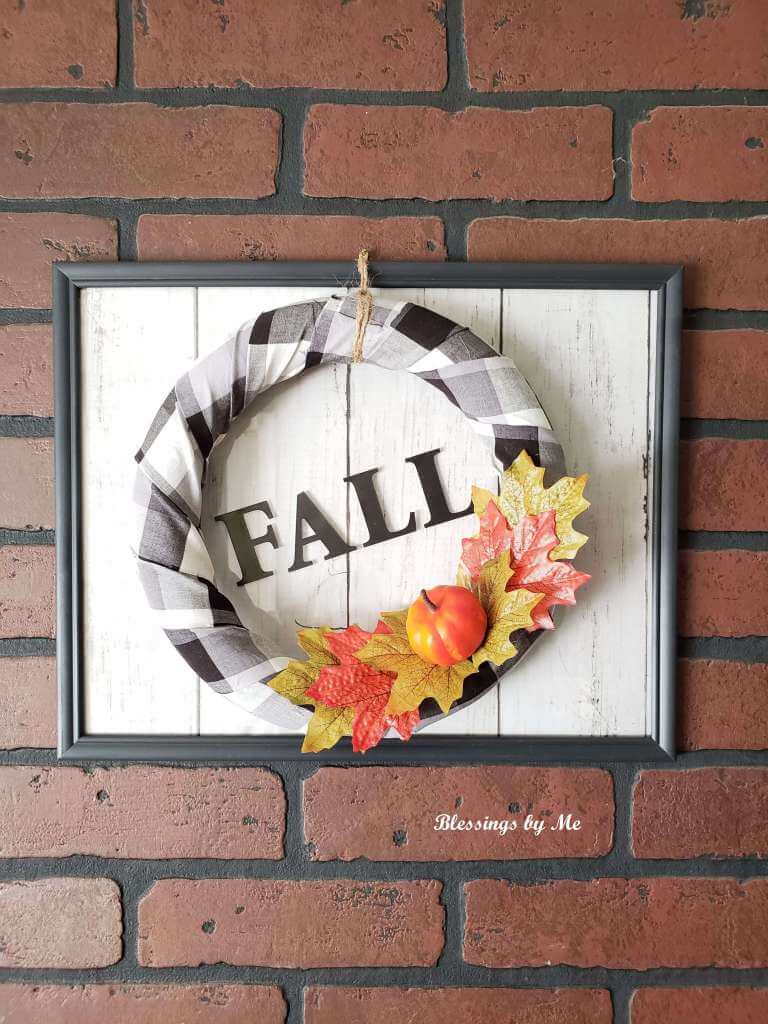 Black and White Buffalo Plaid Fall Wreath