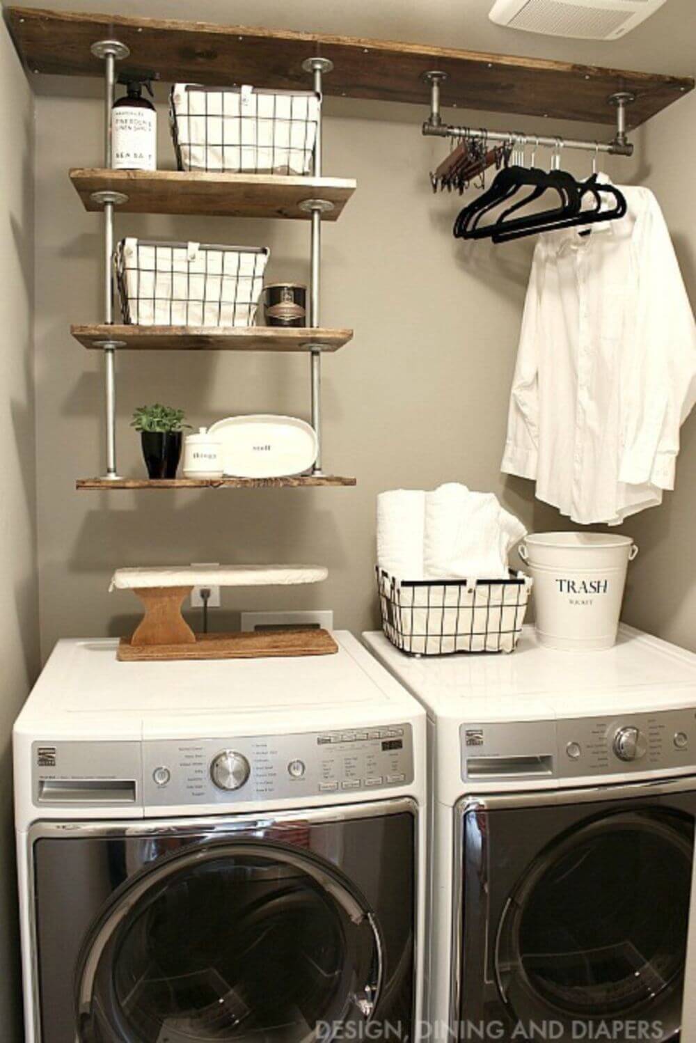 Faux Ceiling for Open Shelving and a Drying Rod