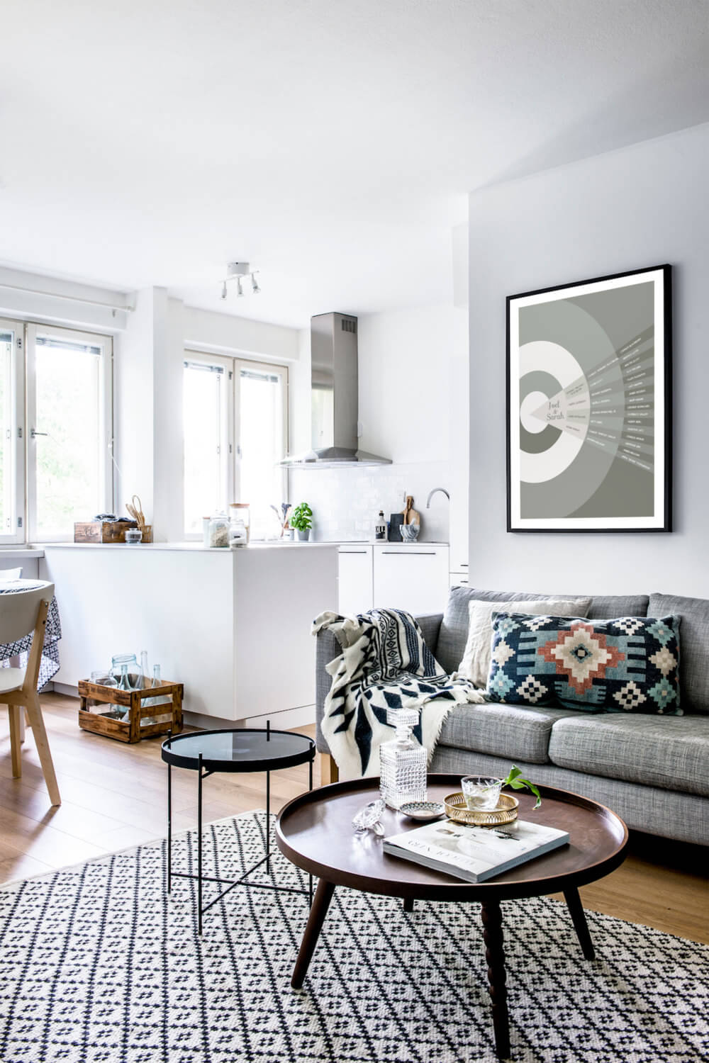 Open Floorplan Definition in Chic Grayscale