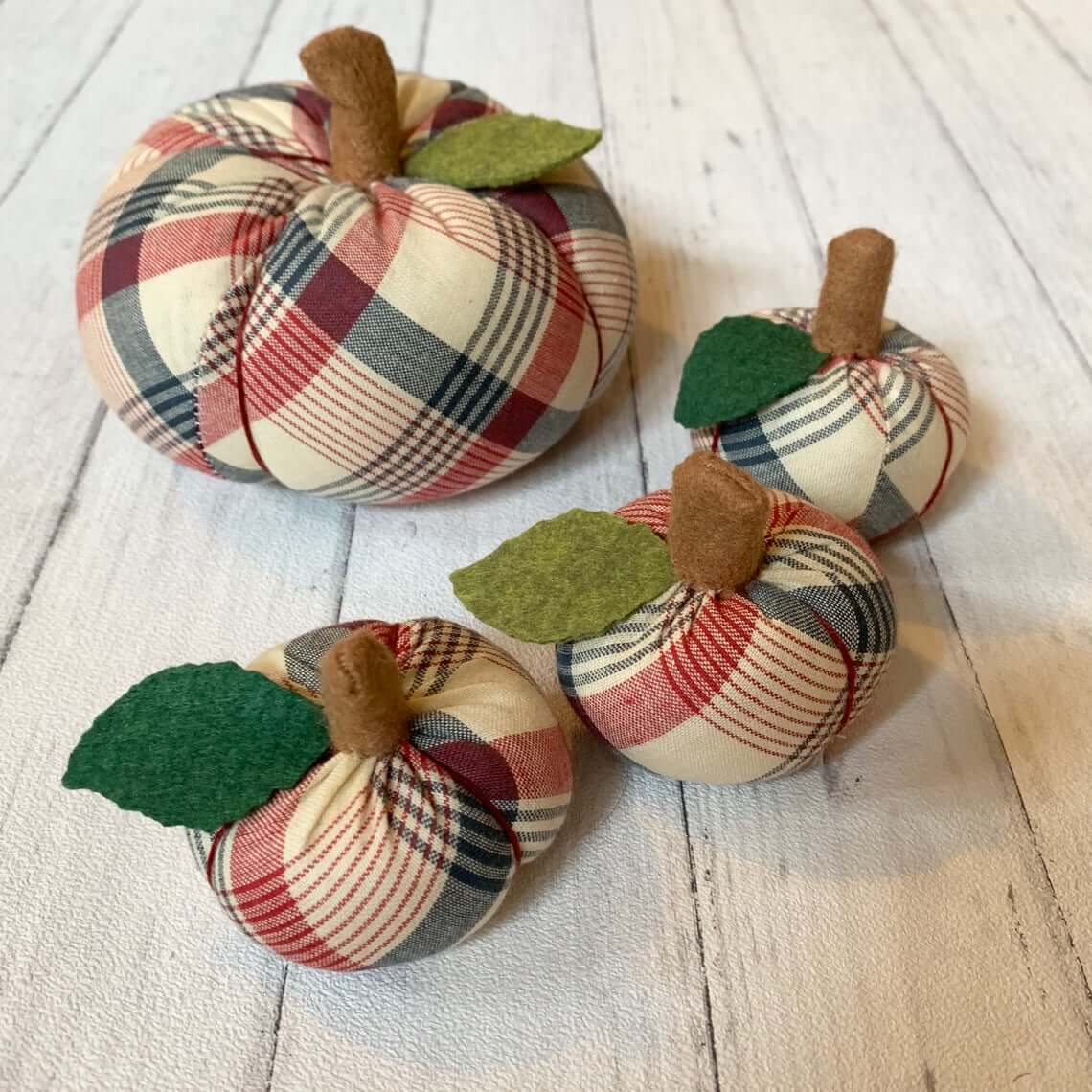 Black, Red, and Tan Plaid Pumpkin Family