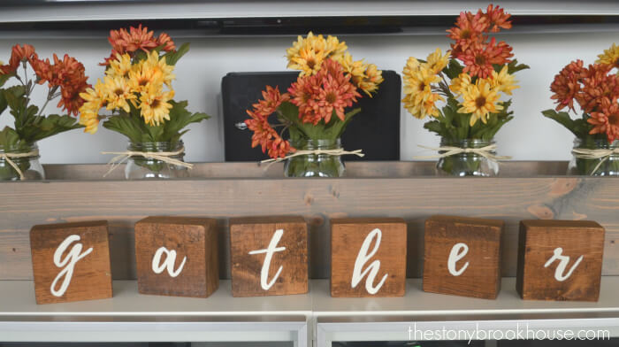 Hand-painted Wooden Letters to Spell Out Gather