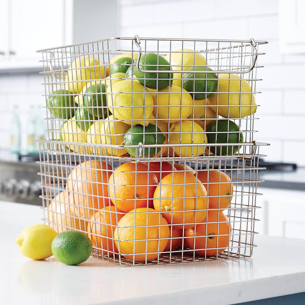 Stacking Metal Basket And Kitchen Storage