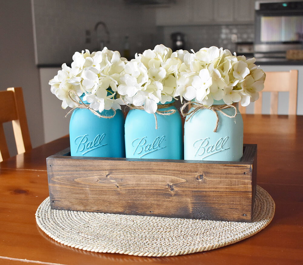 Coastal Farmhouse Mason Jar Centerpiece