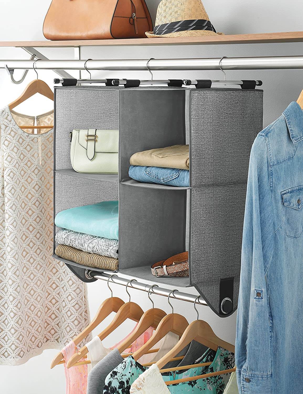 Whitmor 4-Section Closet Shelving Organizer