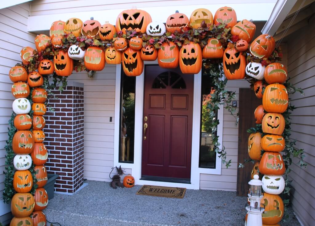 Multicolor Foam Jack O'Lantern Stacked Archway