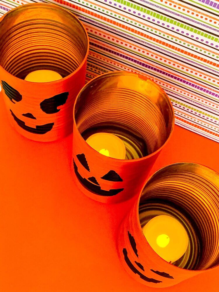 Decorative Tin Can Halloween Lanterns