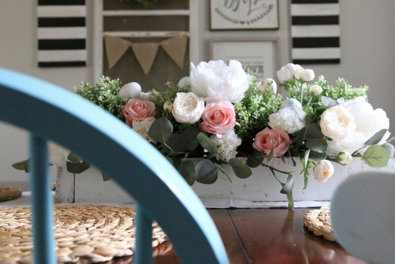 White Window Box Turned Centerpiece