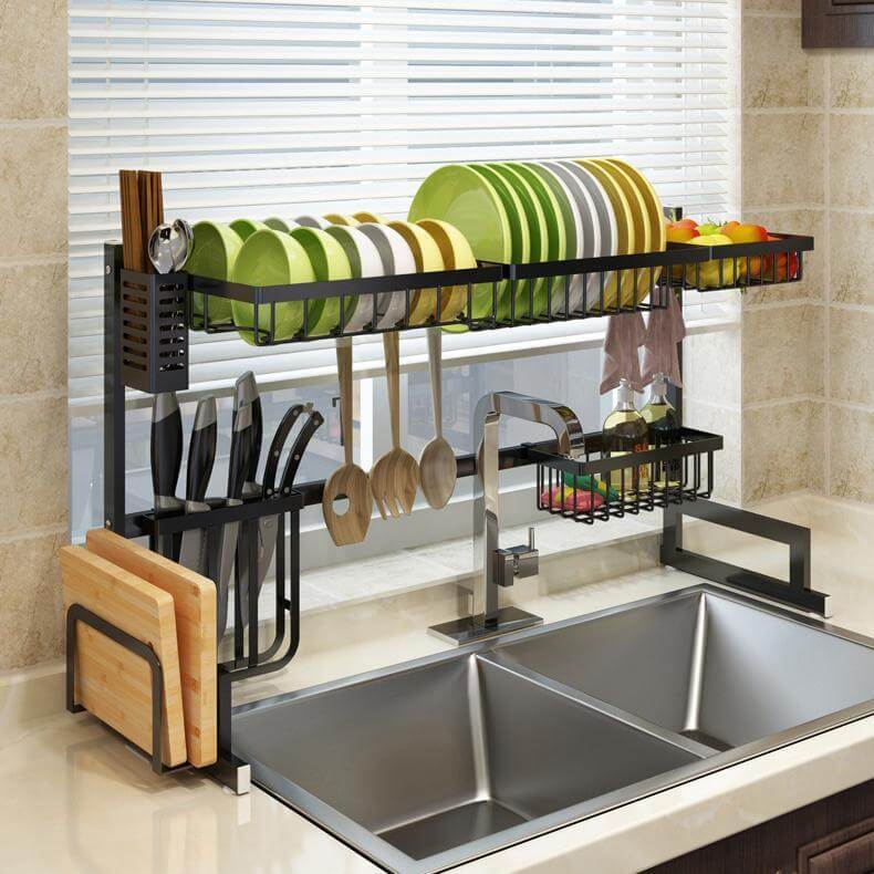 Over the Sink Dish Drain Rack