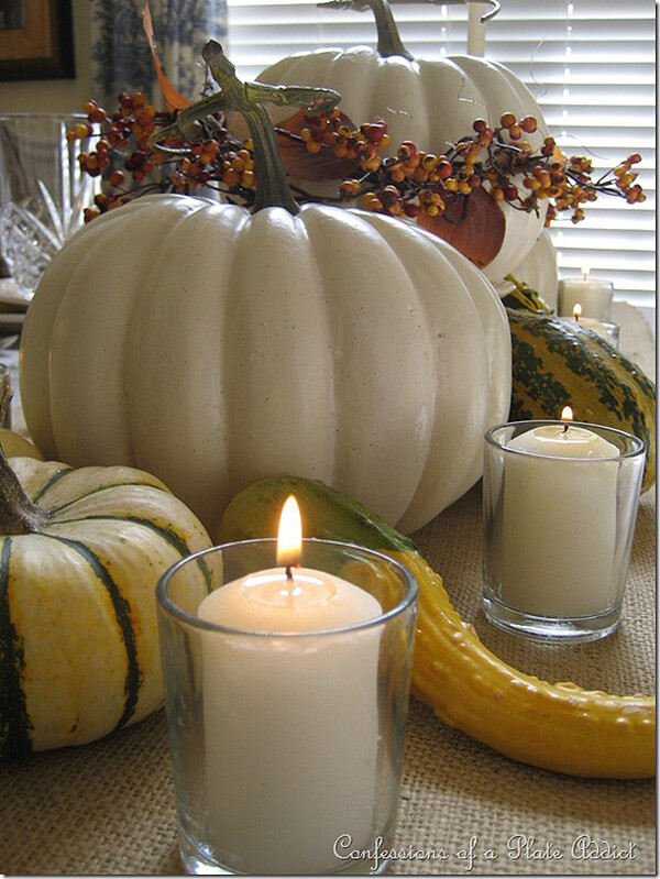 Faux Pumpkin Centerpiece Thanksgiving Tablescape