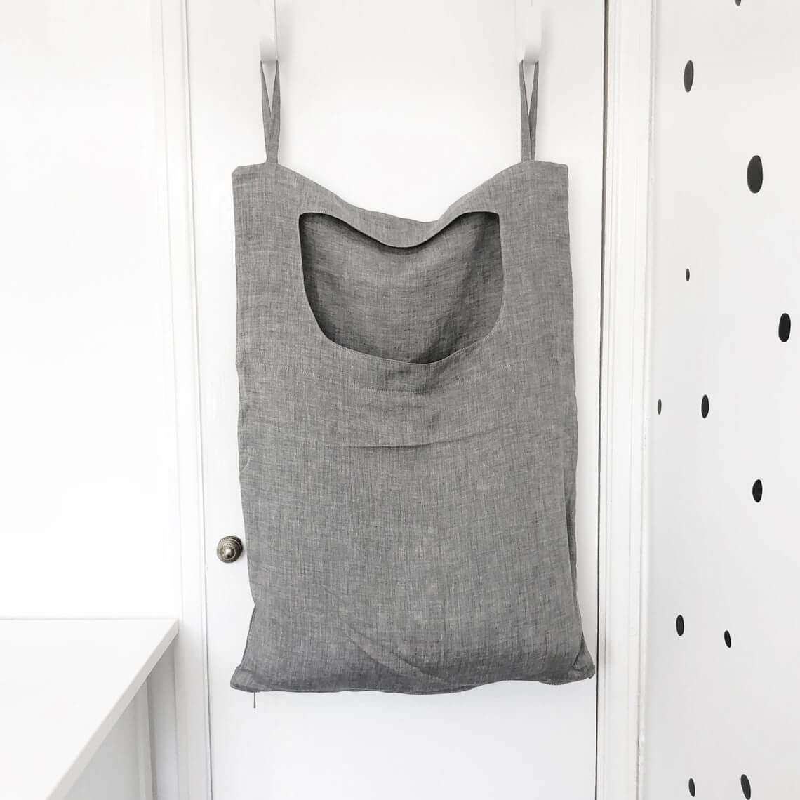 Over-the-door Gray Laundry Bag