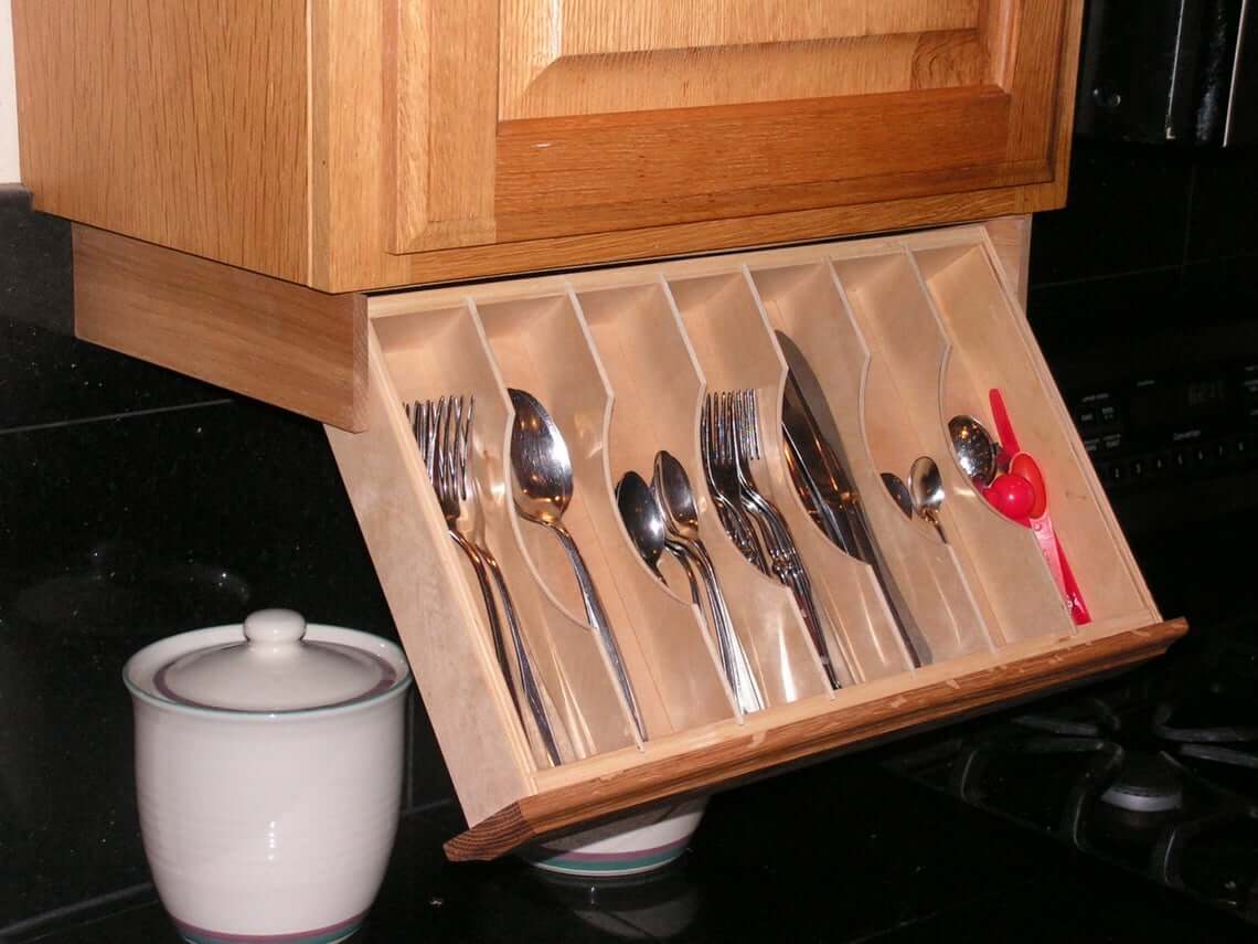 Under Cabinet Utensil Organizer Drawer