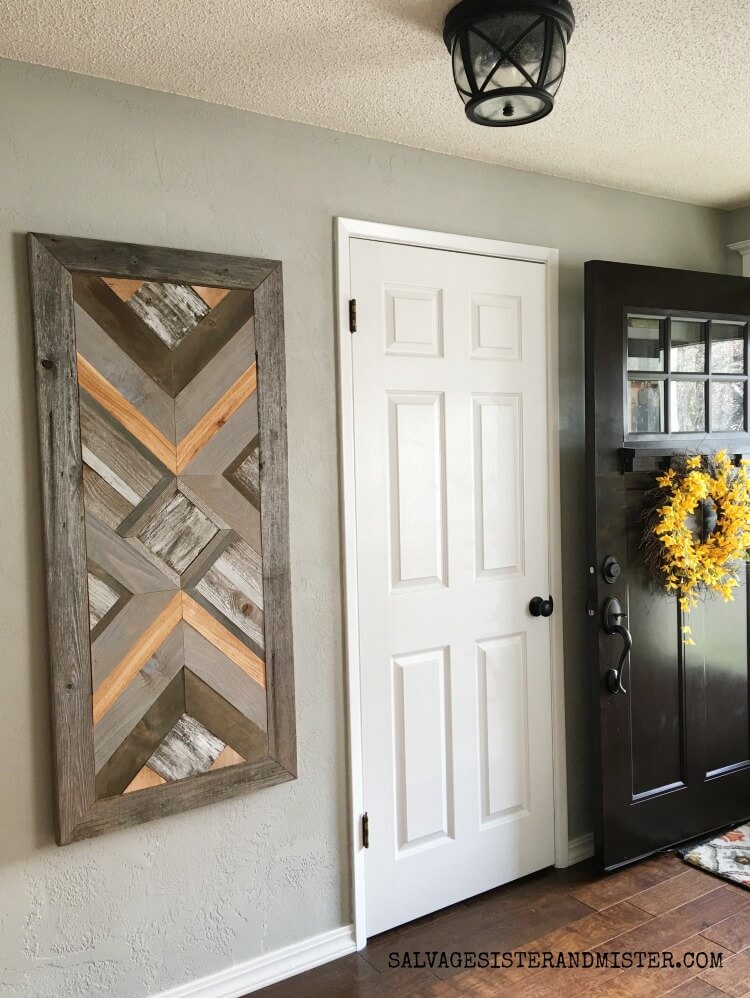 Cardboard Framed Wooden Quilt Art