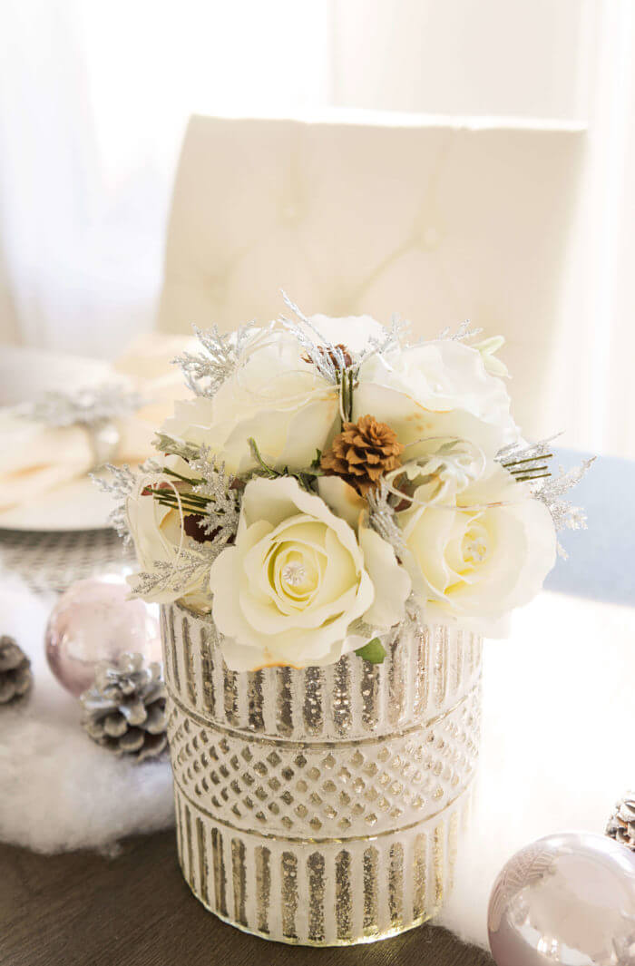 Silver Sprigs and Pinecone Winter Wedding