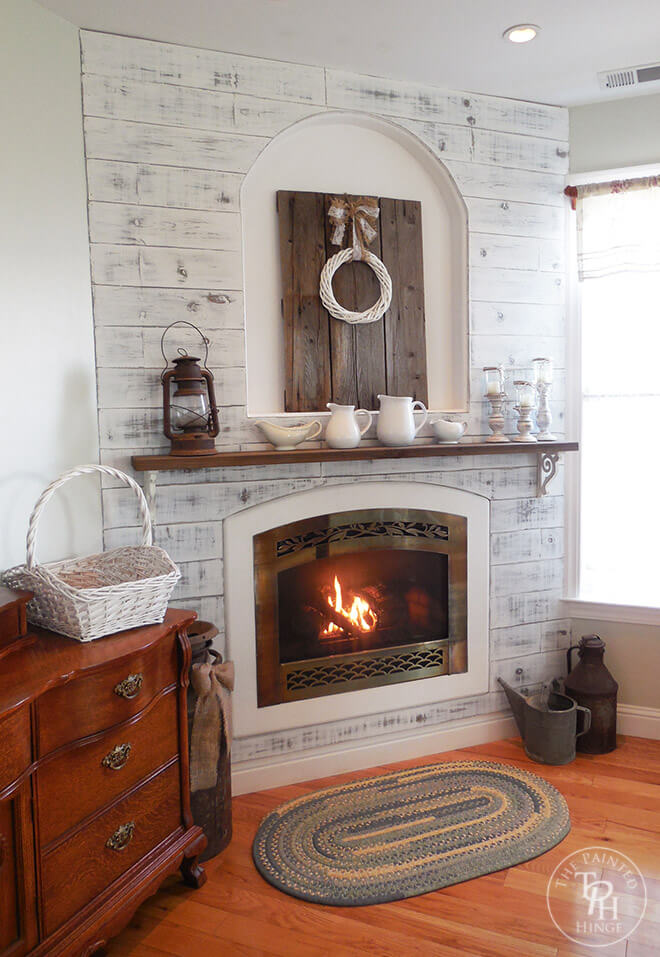 Rustic Shiplap Built-In Cozy DIY Corner Fireplace