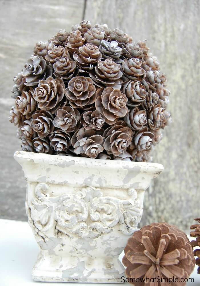 Gorgeous Potted Pinecone Topiary Arrangement