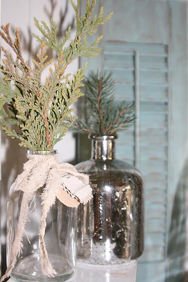 Lovely and Fresh Evergreen Sprig Vases