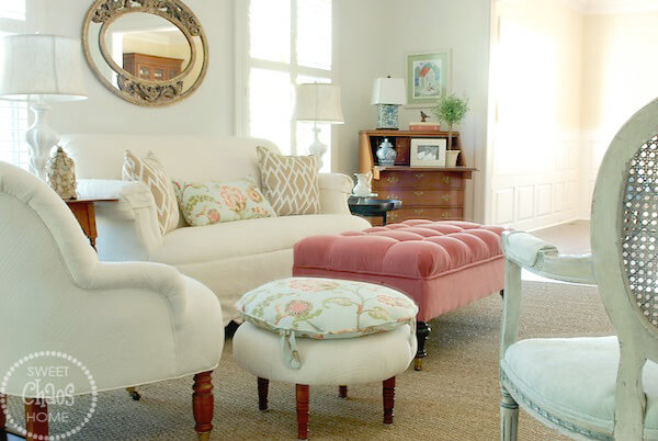 Feminine Sitting Room Filled with Sunshine