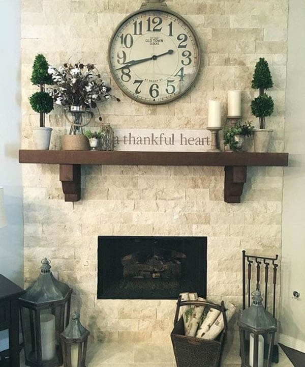 Rustic Stone Brick with Recessed Fireplace