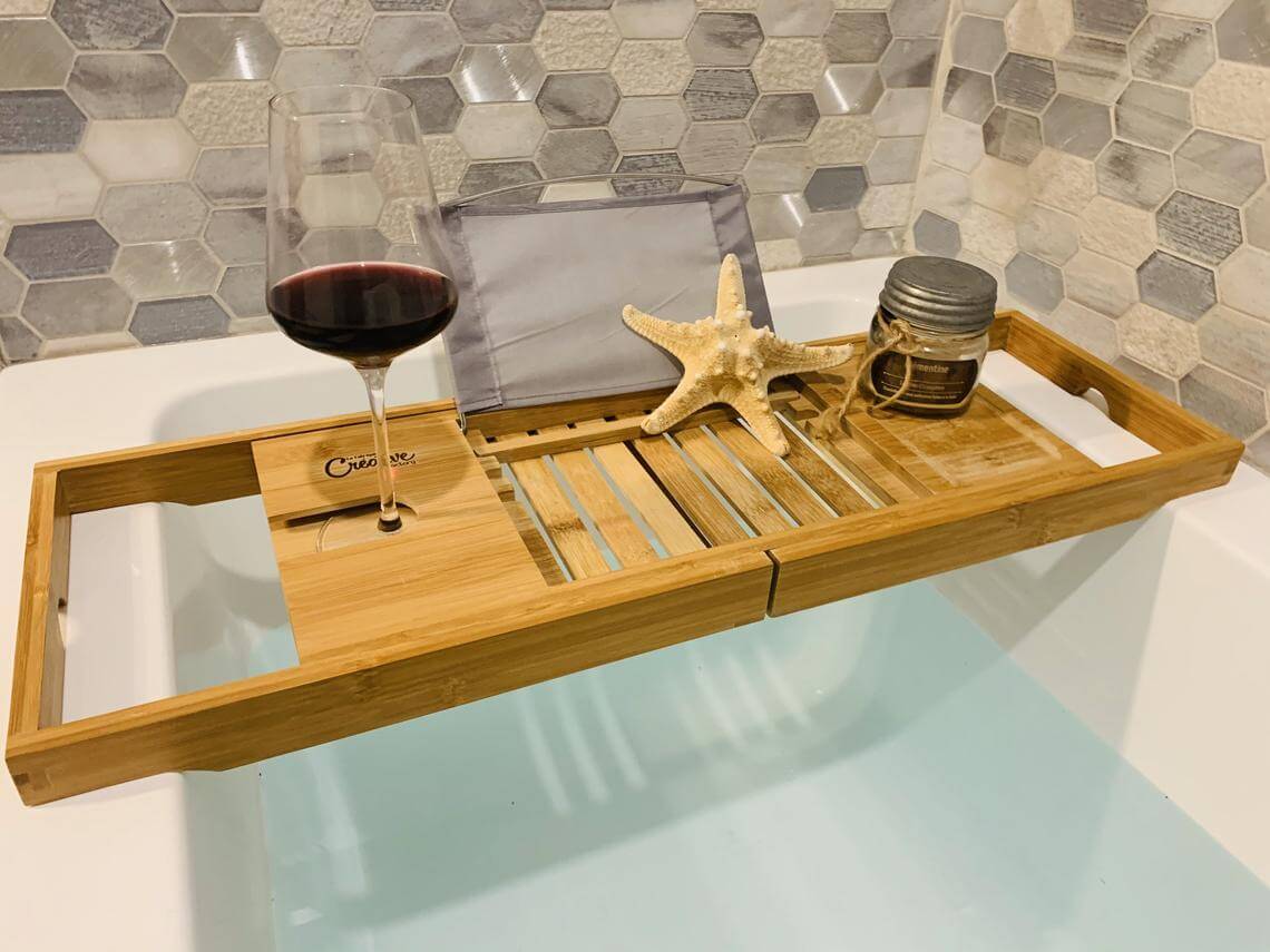 Beautiful and Useful Bamboo Bath Tray