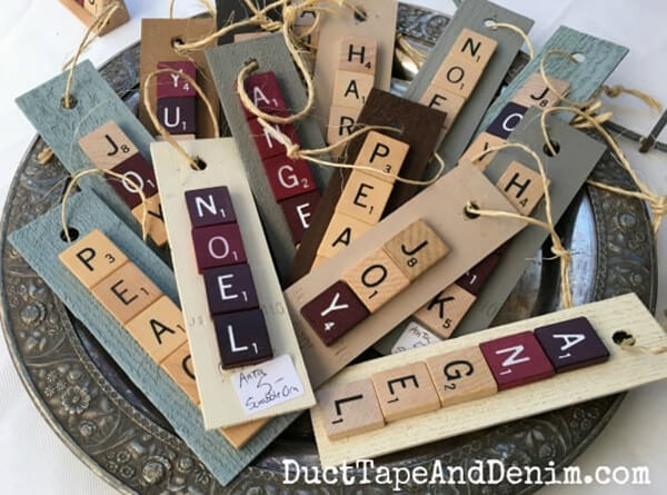 Scrabble Letter Holiday Word Ornaments