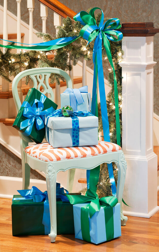 Whimsical Blue and Green Entryway Display