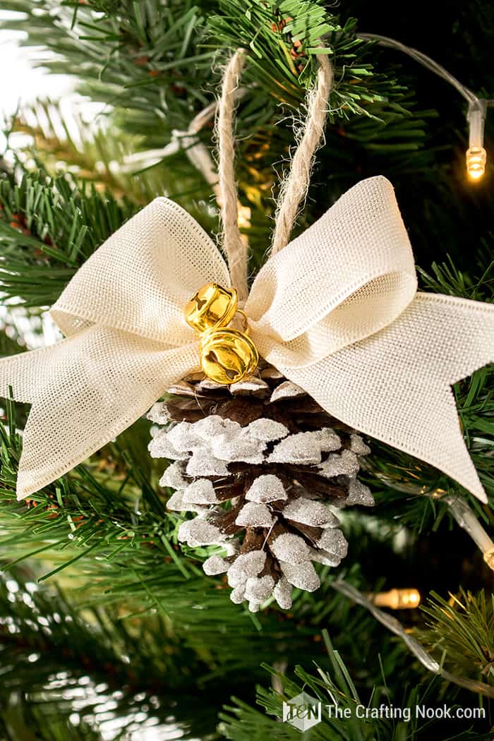 Country Home Snowy Pinecone Ornaments