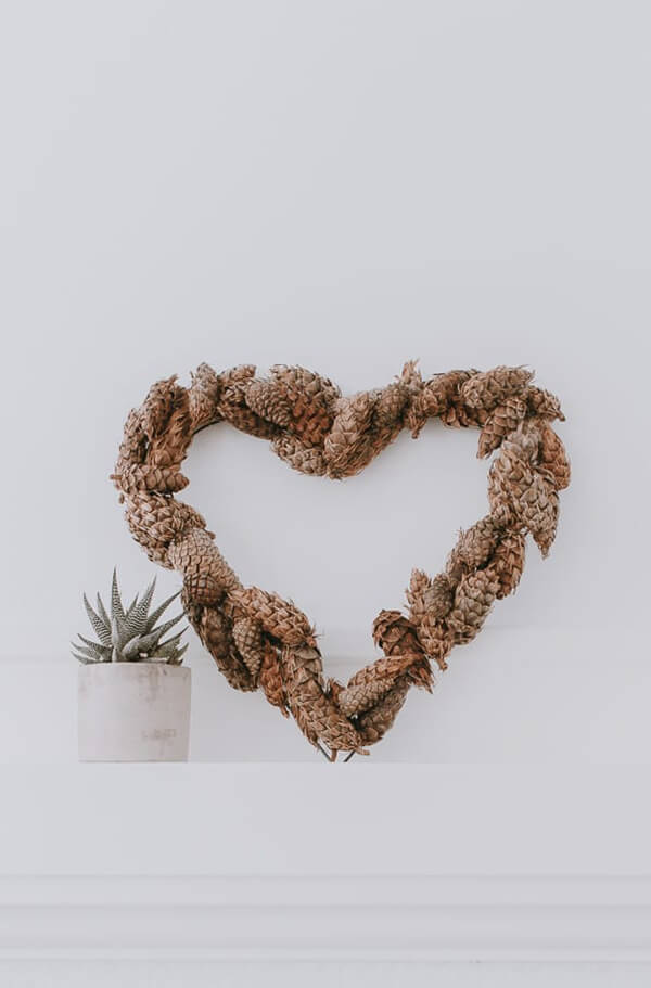 Heart-Shaped Natural Pine Cone Wreath