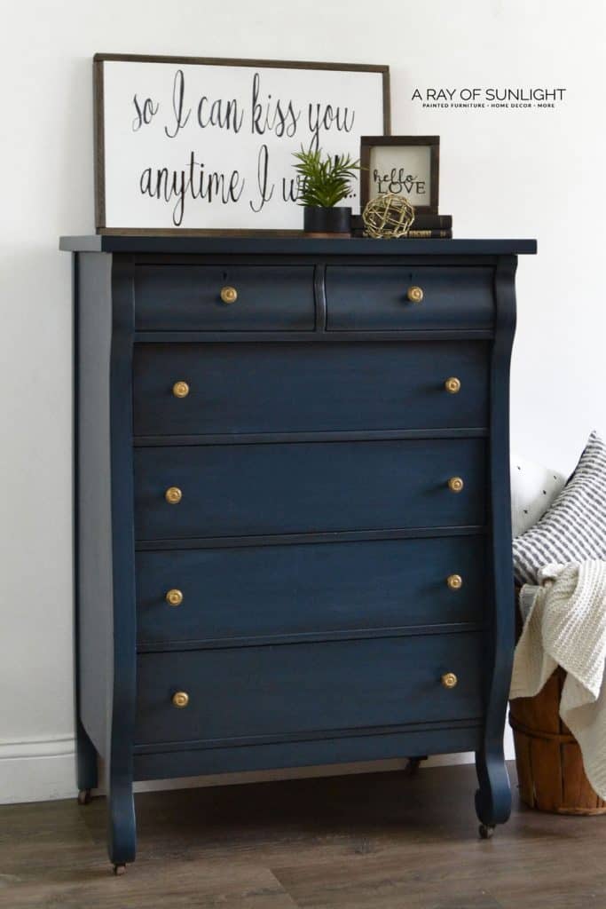 Upcycled Dreamy Blue Chalk Painted Dresser