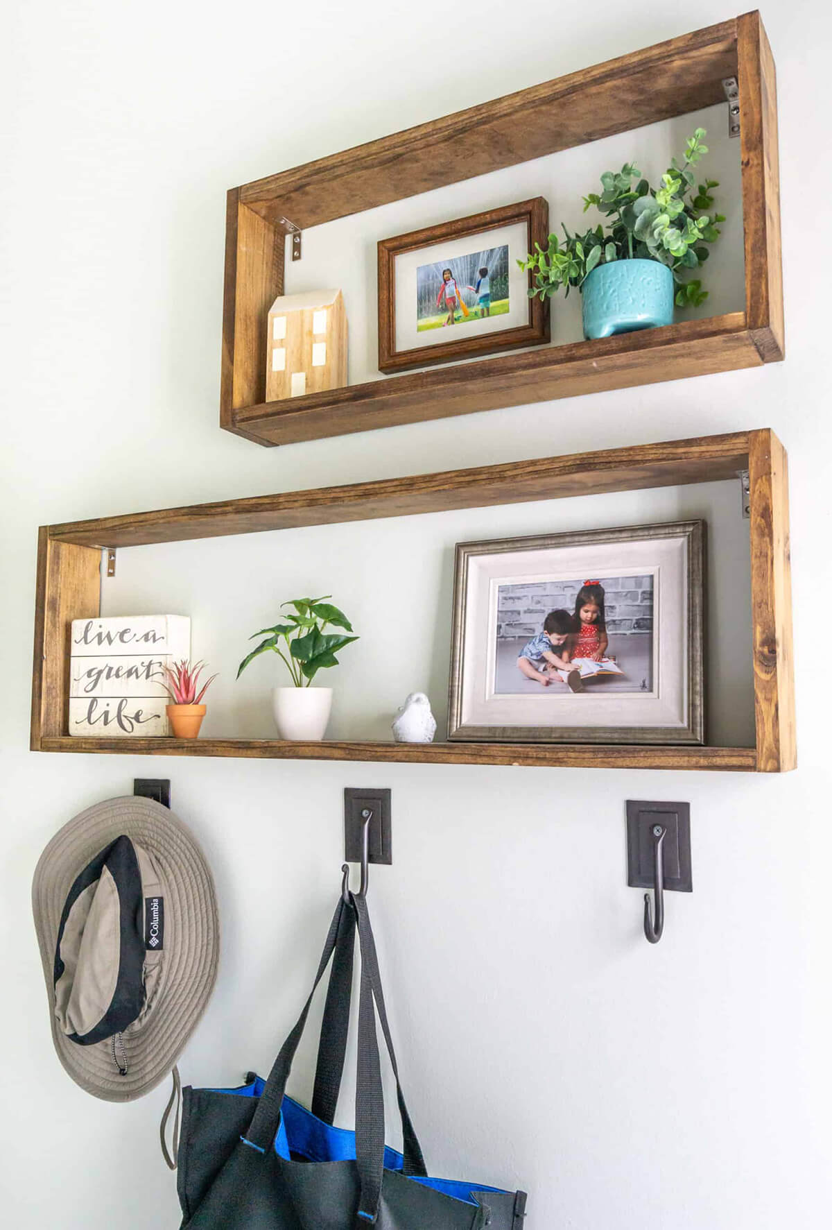 Wooden Framed Out Rectangular Box Shelf