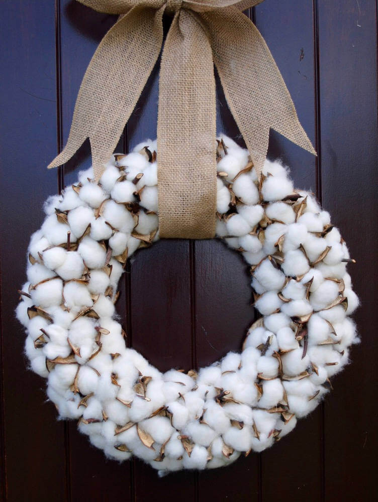 Full and Pretty Wreath with Cotton