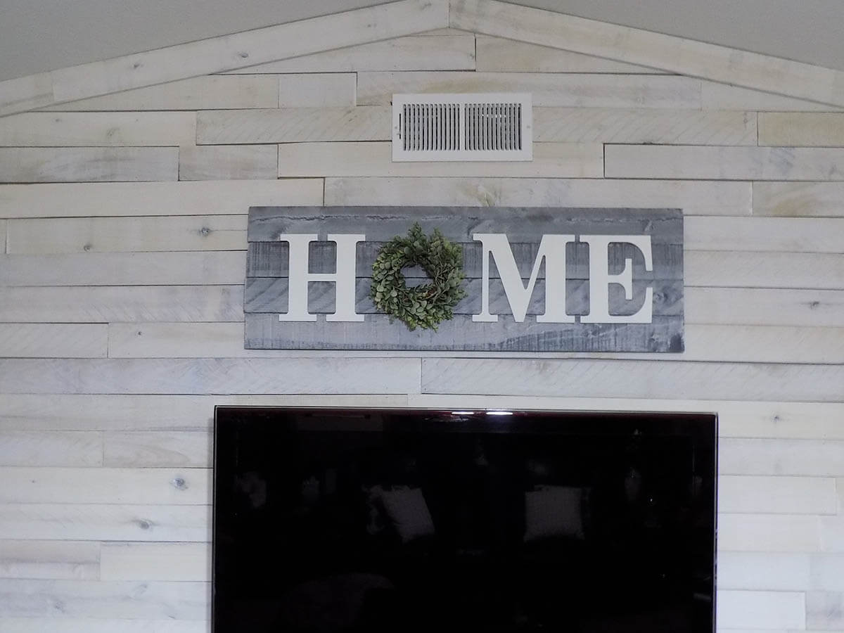 Gray and White Farmhouse Home Sign